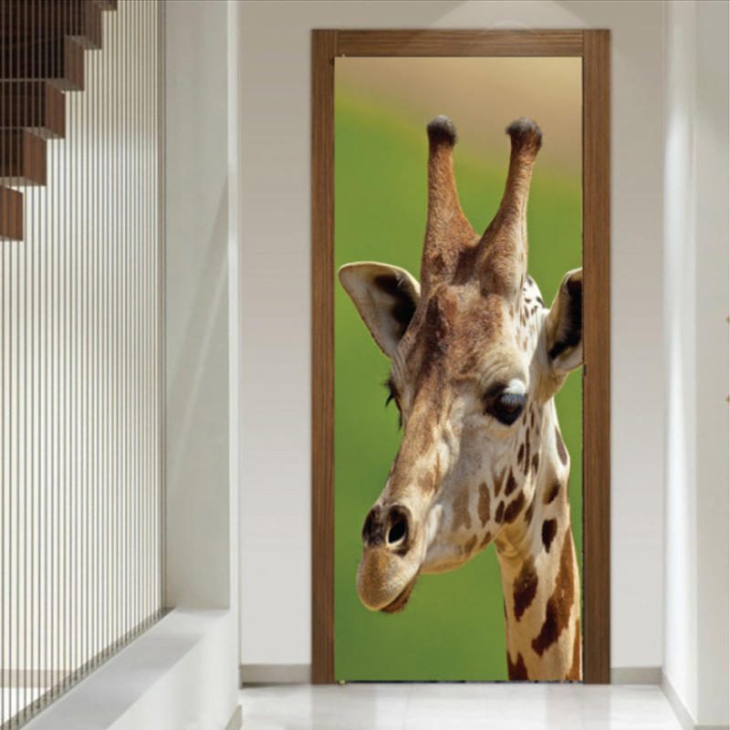 Αυτοκόλλητο πόρτας με ζώα με Καμηλοπάρδαλη